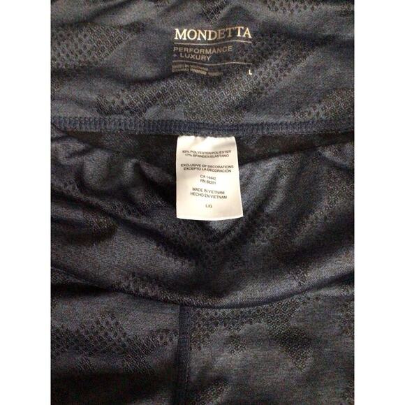 Mondetta Leggings Performance Luxury Pockets Active Casual Jacquard Blue Size L - Picture 3 of 6